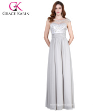 Grace Karin heißes Verkaufs-Sleeveless langes Chiffon- Abschlussball-Kleid CL4473-4